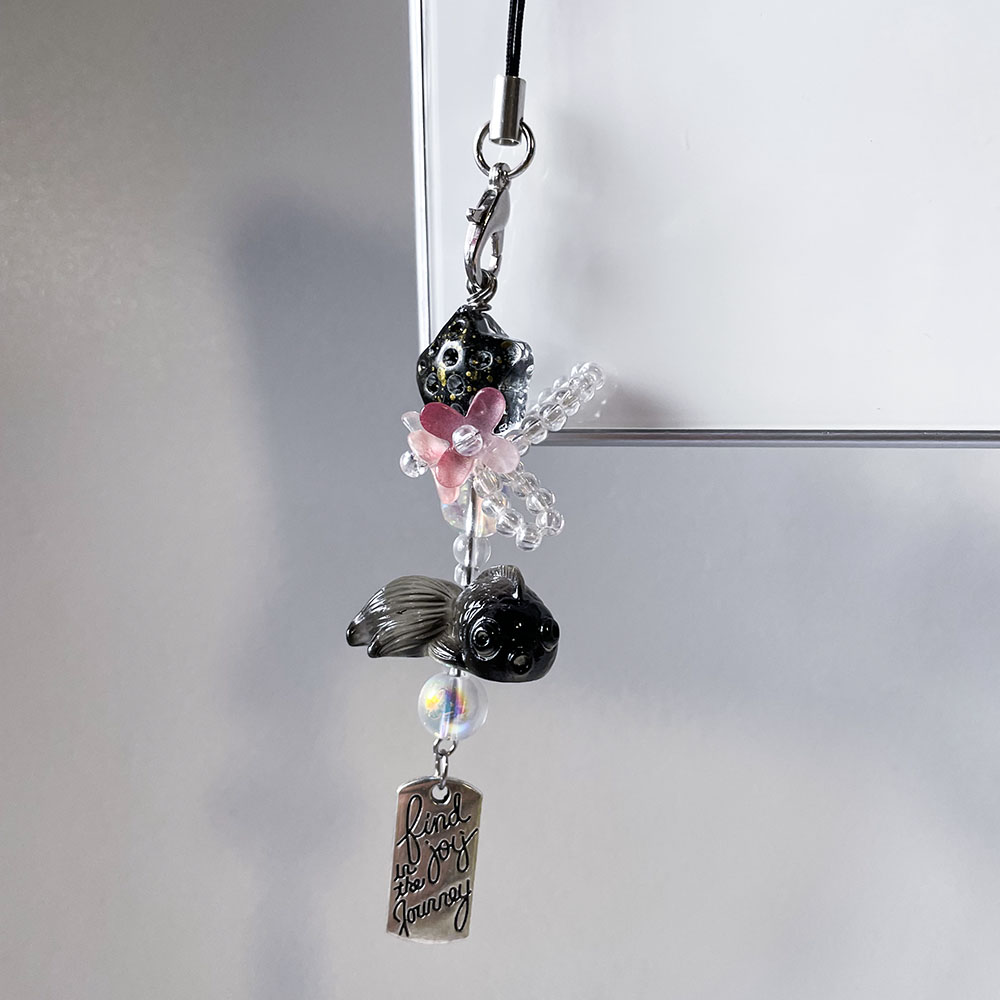 Black Goldfish Phone Charm Cha - Fashion Backpack Women のレビューと価格