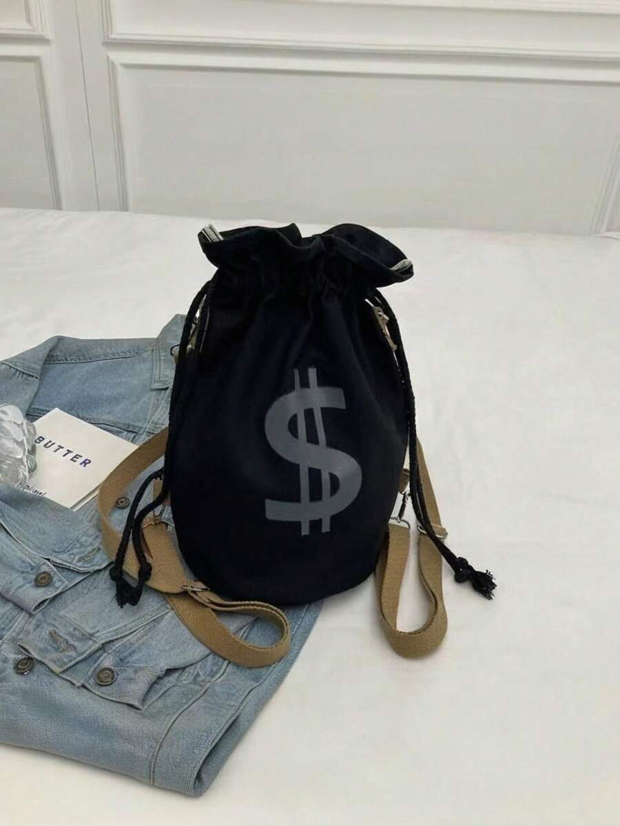 Black Canvas Drawstring Crossb - Canvas Backpack Casual のレビューと価格