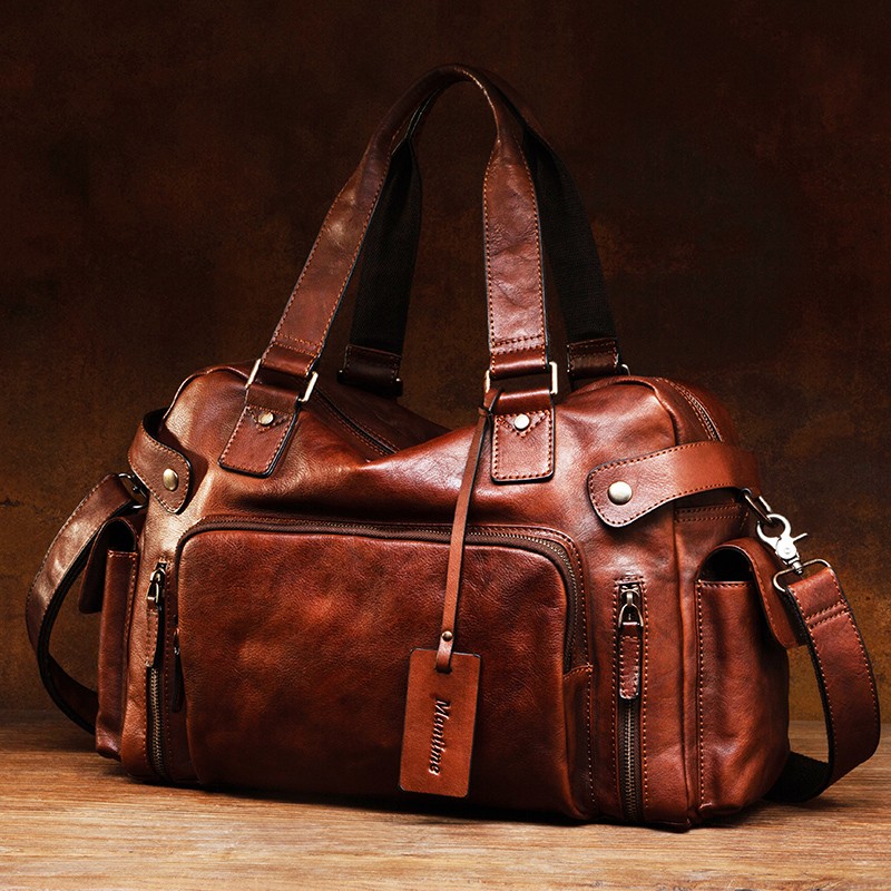 Vintage vegetable tanned leath - Canvas Backpack Casual のレビューと価格