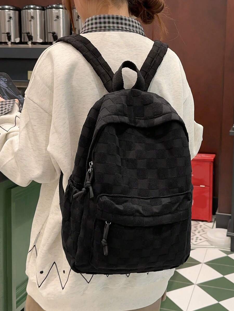 Womens Patchwork Plaid Faux Fu - Fashion Backpack Women のレビューと価格