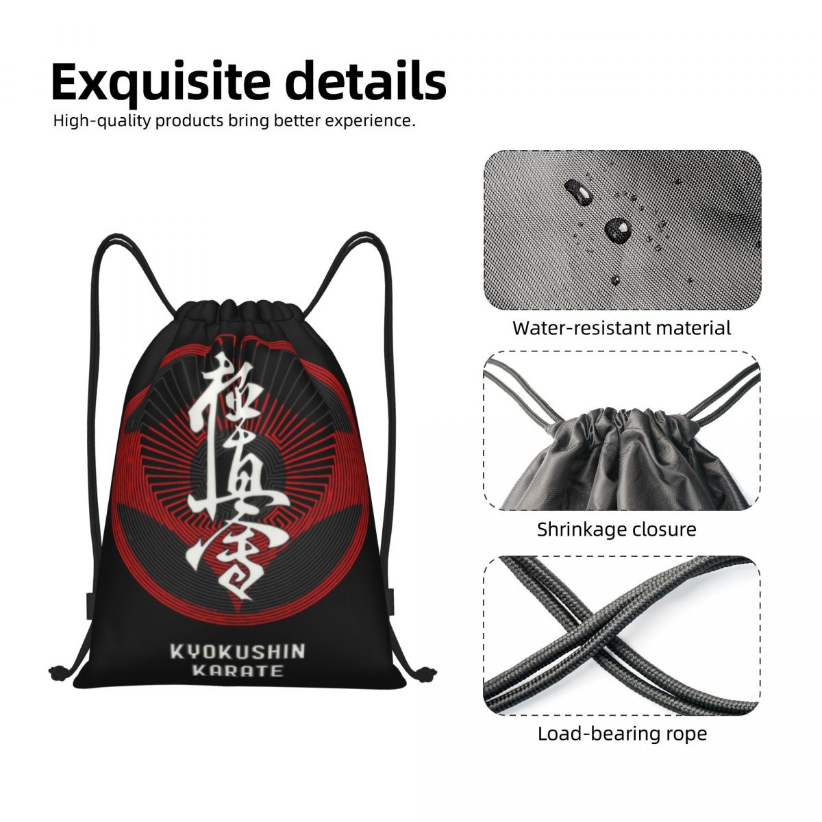 Custom Kyokushin Karate Drawst - Drawstring Gym Bag のレビューと価格