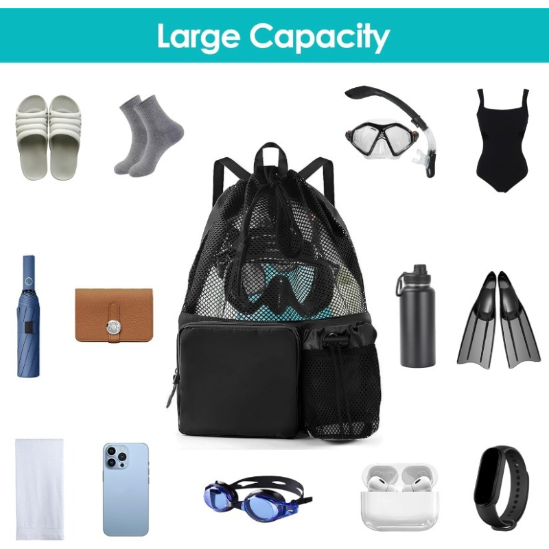Large Capacity Mesh Drawstring - Drawstring Gym Bag のレビューと価格
