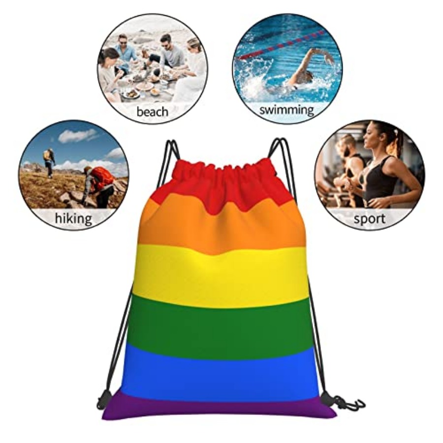 Lgbt Flag Gay Pride Rainbow Un - Drawstring Gym Bag のレビューと価格