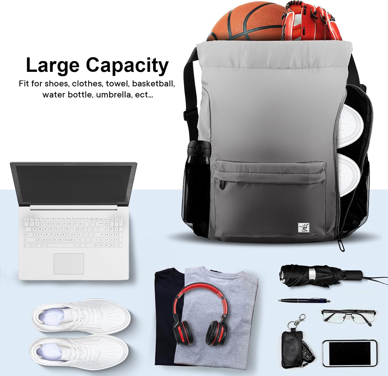 Drawstring Backpack with Mesh  - Drawstring Gym Bag のレビューと価格