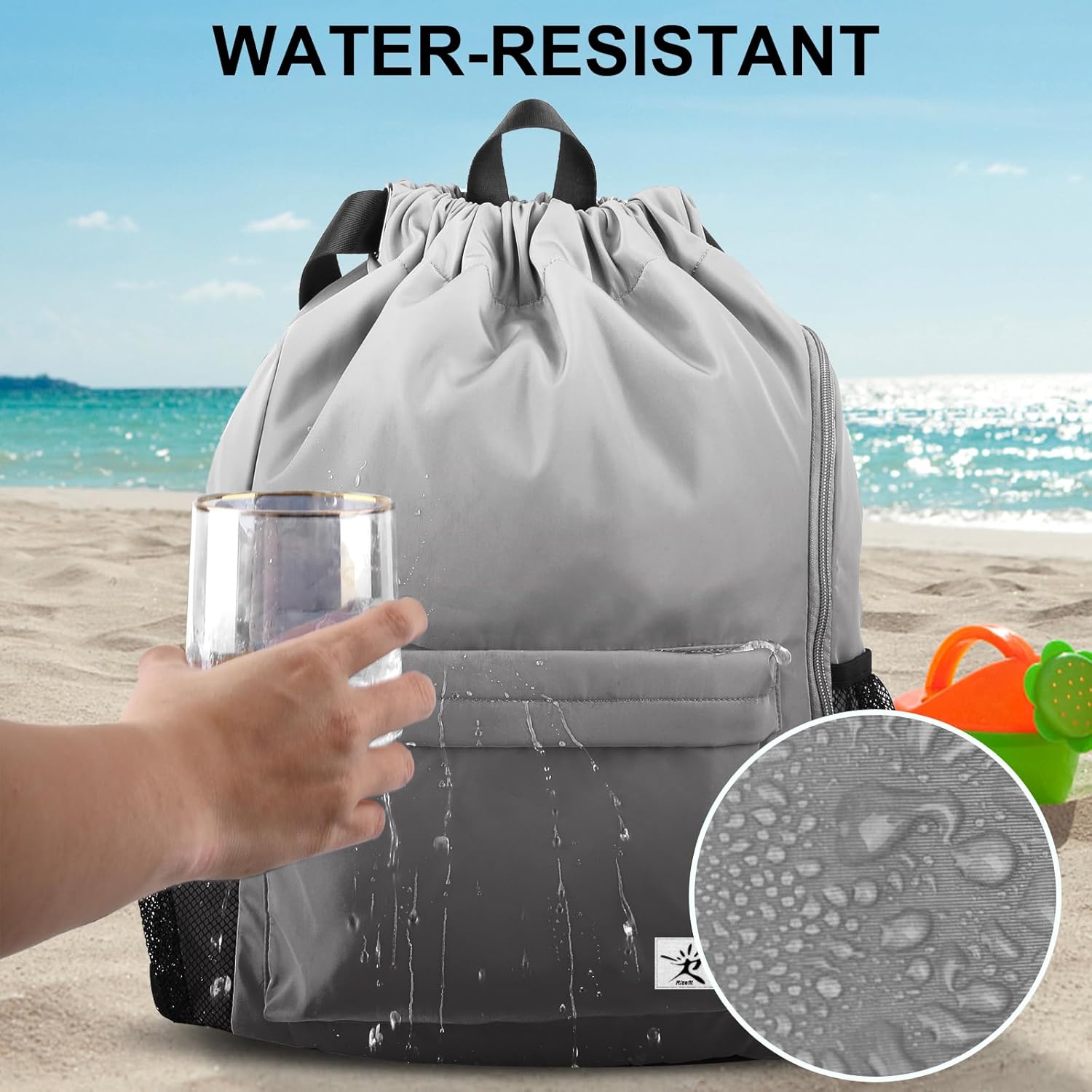 Drawstring Backpack with Mesh  - Drawstring Gym Bag のレビューと価格