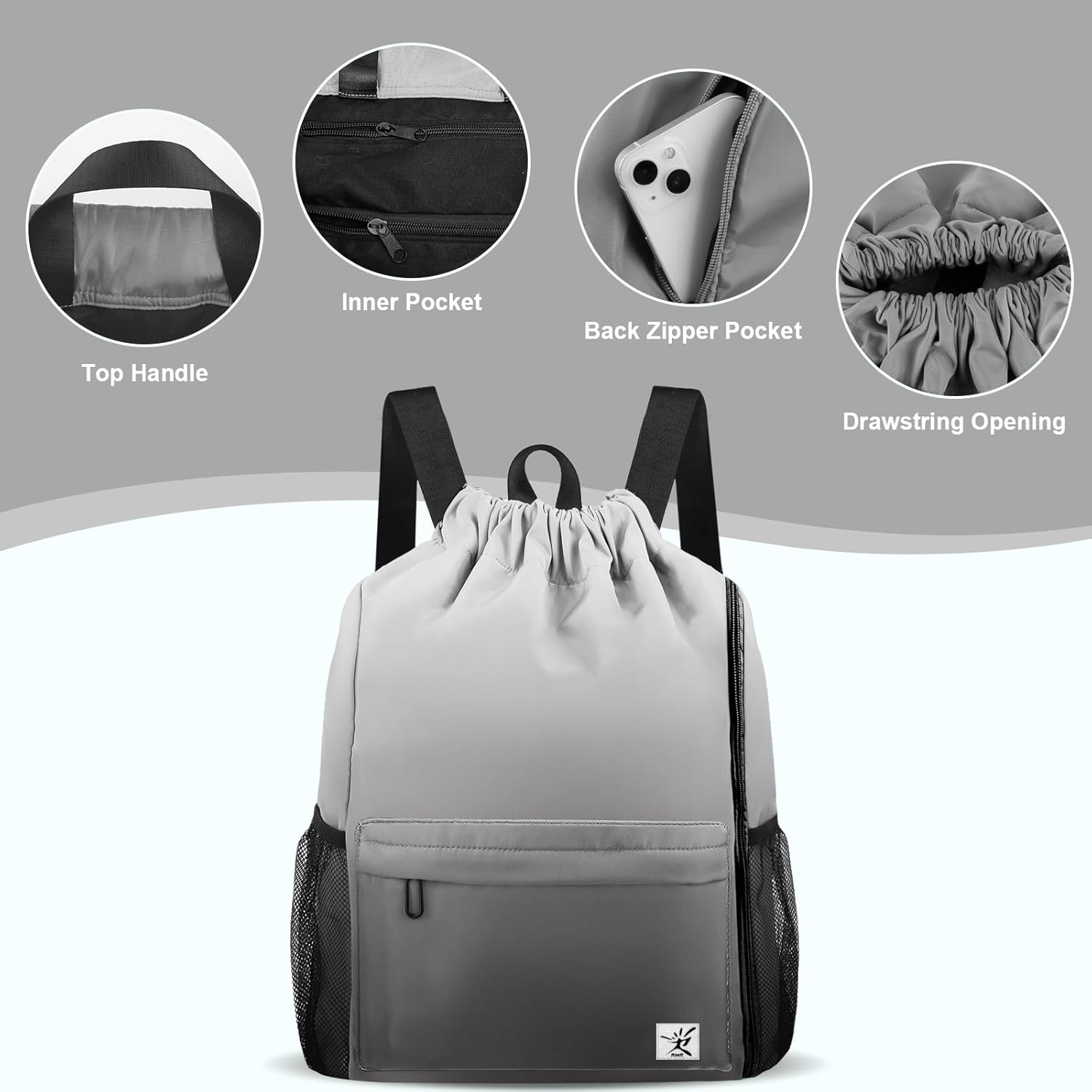 Drawstring Backpack with Mesh  - Drawstring Gym Bag のレビューと価格