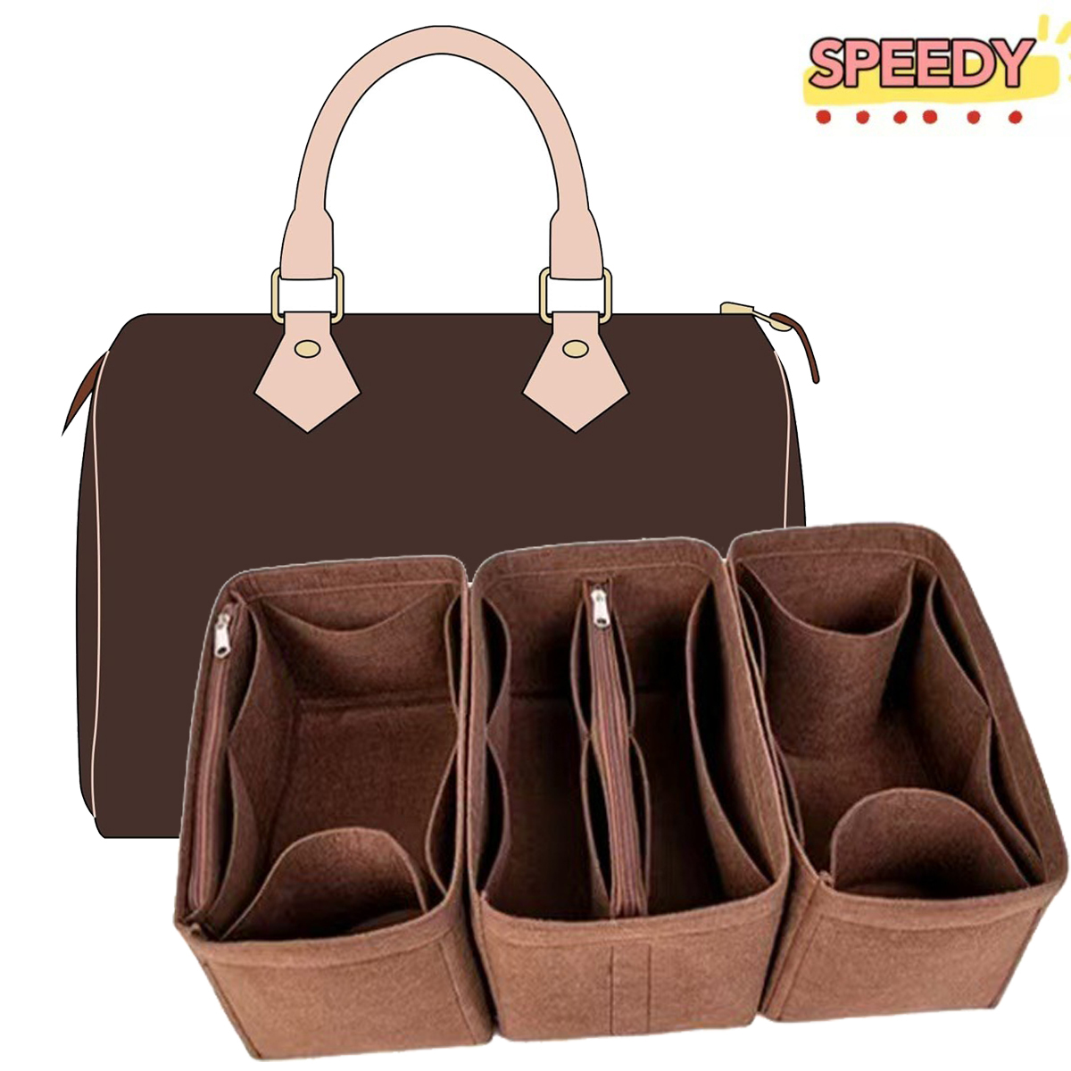 Detachable Felt Purse Insert O - Backpack Insert Organizer のレビューと価格