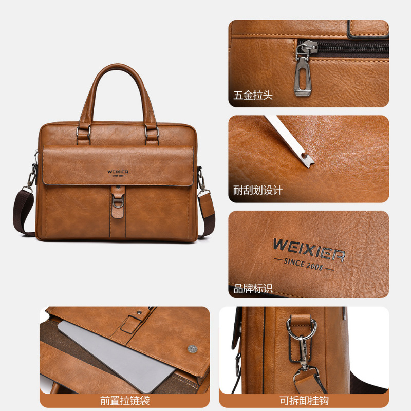 Vintage Dark Brown PU Leather  - Laptop Backpack 15.6 のレビューと価格