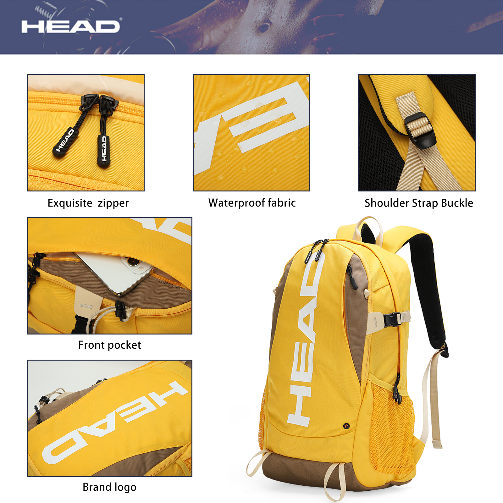 HEAD Waterproof Sport Gym Back - Laptop Backpack 15.6 のレビューと価格